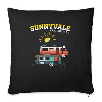 Funny design Trailer Park Sunnyvale Lovers design - Sofa pillowcase 17,3'' x 17,3'' (45 x 45 cm) - black - Front