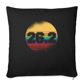 First Marathon 26.2 Marathoner Retro Runner - Sofa pillowcase 17,3'' x 17,3'' (45 x 45 cm) - black - Front