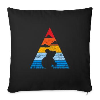 Retro Koala Sunset Tier Australien Koalabär - Sofakissenbezug 45 x 45 cm - Schwarz - Vorne