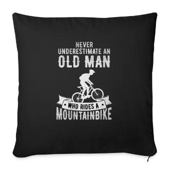 vélo de montagne - Housse de coussin décorative 45 x 45 cm - noir - Devant
