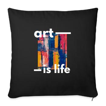 l'art c'est la vie - Housse de coussin décorative 45 x 45 cm - noir - Devant