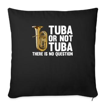 Drôle de tuba Design - Upright Tuba - Housse de coussin décorative 45 x 45 cm - noir - Devant