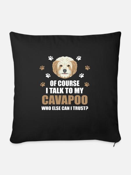 Cavapoo Hunderasse Shirt Geschenkidee - Sofakissenbezug 45 x 45 cm - Schwarz