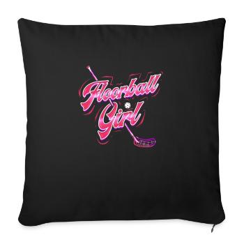 Floorball girl floorball girl player gift - Sofa pillowcase 17,3'' x 17,3'' (45 x 45 cm) - black - Front
