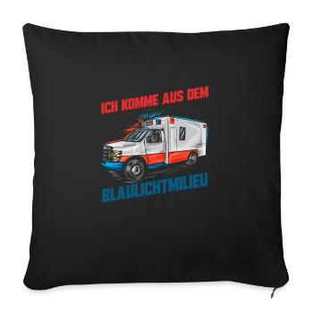 Sanitäter Krankenwagen Notfall Rettungshelfer - Sofakissenbezug 45 x 45 cm - Schwarz - Vorne