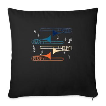 Posaune Trombone Volksmusik Geschenk - Sofakissenbezug 45 x 45 cm - Schwarz - Vorne