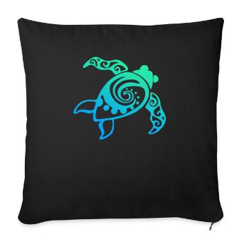 T-shirt Tortue Maori Mandala - Housse de coussin décorative 45 x 45 cm - noir - Devant