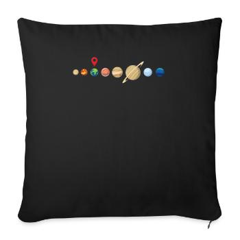 Vous êtes ici - cadeau ringard et geek - Housse de coussin décorative 45 x 45 cm - noir - Devant