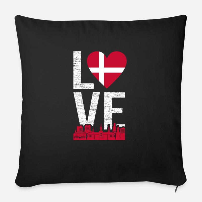 Dänemark Dänen Dänisch Geschenk Kopenhagen - Sofakissenbezug 45 x 45 cm - Schwarz
