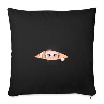Maman bébé grossesse enceinte mère naissance - Housse de coussin décorative 45 x 45 cm - noir - Devant