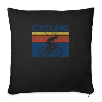Cycling racing cyclist racing bike retro gift - Sofa pillowcase 17,3'' x 17,3'' (45 x 45 cm) - black - Front