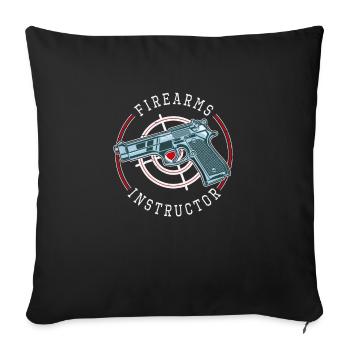 certified firearm instructor design for gun and - Sofa pillowcase 17,3'' x 17,3'' (45 x 45 cm) - black - Front