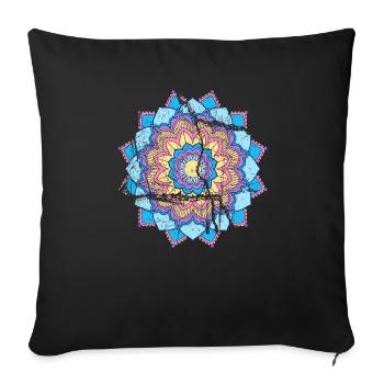 Mandala summer beginning summer - Sofa pillowcase 17,3'' x 17,3'' (45 x 45 cm) - black - Front