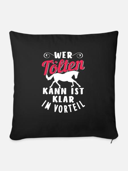 Pferd Tölten - Sofakissenbezug 45 x 45 cm - Schwarz