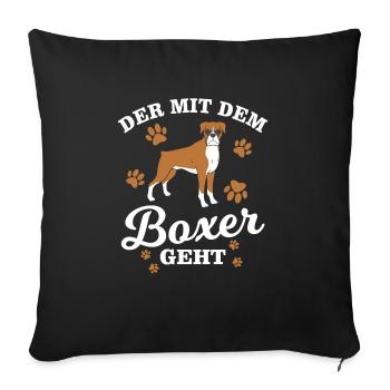 Race de chien Boxer - Housse de coussin décorative 45 x 45 cm - noir - Devant