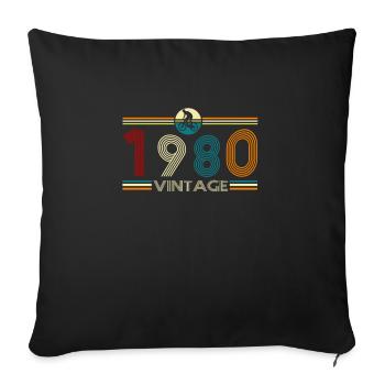 40th birthday vintage retro biking 1980 gift - Sofa pillowcase 17,3'' x 17,3'' (45 x 45 cm) - black - Front
