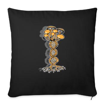 Mycologie Champignons Fourrage Pick Champignons ADN - Housse de coussin décorative 45 x 45 cm - noir - Devant