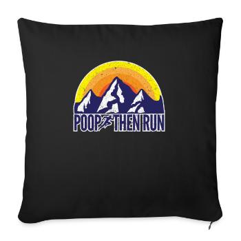 Poop Then Run Funny Trail Running - Sofa pillowcase 17,3'' x 17,3'' (45 x 45 cm) - black - Front