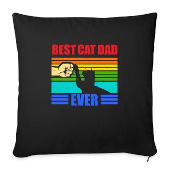 Vintage Best Cat Dad Ever Vintage cat dad - Sofa pillowcase 17,3'' x 17,3'' (45 x 45 cm) - black - Front