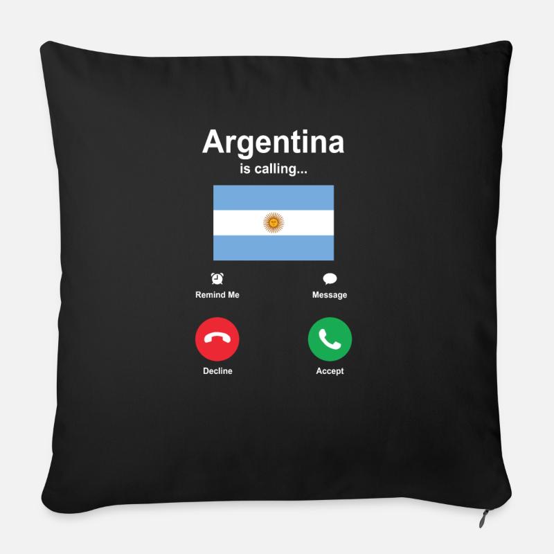 Argentinien - Sofakissenbezug 45 x 45 cm - Schwarz