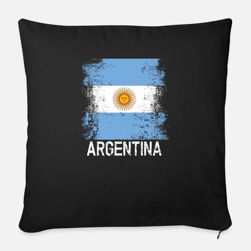 Argentine - Housse de coussin décorative 45 x 45 cm - noir