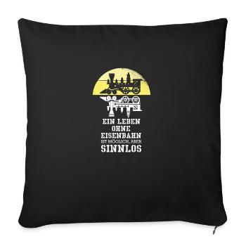 Eisenbahn Eisenbahner - Sofakissenbezug 45 x 45 cm - Schwarz - Vorne