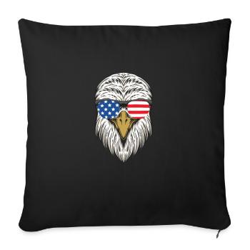 Lunettes de soleil américaines Eagle 4 juillet Anciens combattants - Housse de coussin décorative 45 x 45 cm - noir - Devant