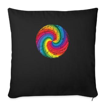 arc en ciel - Housse de coussin décorative 45 x 45 cm - noir - Devant