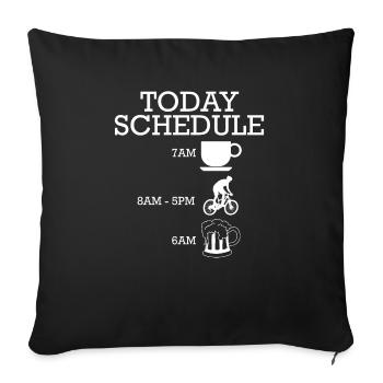 Horaire du jour - CAFÉ - VTT - BIÈRE - Housse de coussin décorative 45 x 45 cm - noir - Devant