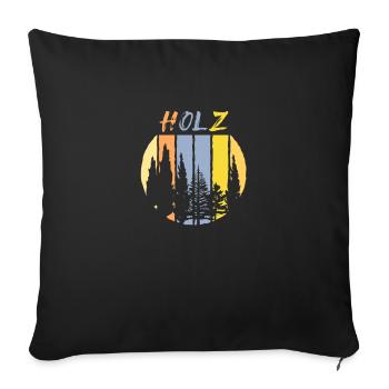 Holz - Sofakissenbezug 45 x 45 cm - Schwarz - Vorne