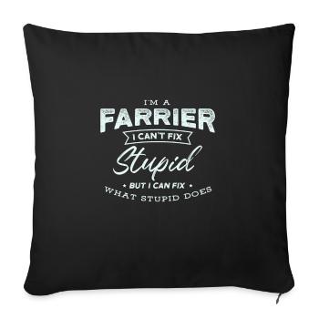 Farrier Farriery Blacksmith Gift idea - Sofa pillowcase 17,3'' x 17,3'' (45 x 45 cm) - black - Front