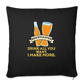 Brasserie brasserie brasserie idée cadeau alcool b - Housse de coussin décorative 45 x 45 cm - noir - Devant