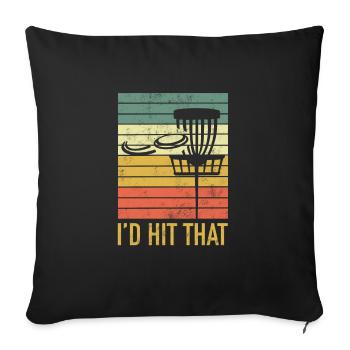 Disc Golf Frisbee Retro Vintage Disc Golf - Sofa pillowcase 17,3'' x 17,3'' (45 x 45 cm) - black - Front