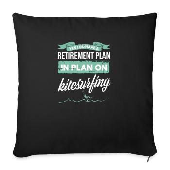 I Plan On Kitesurfing Retirement Cadeau de retrait - Housse de coussin décorative 45 x 45 cm - noir - Devant