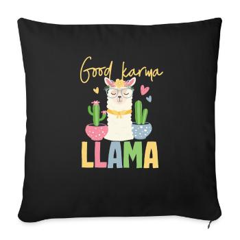 Karma Lama - Housse de coussin décorative 45 x 45 cm - noir - Devant