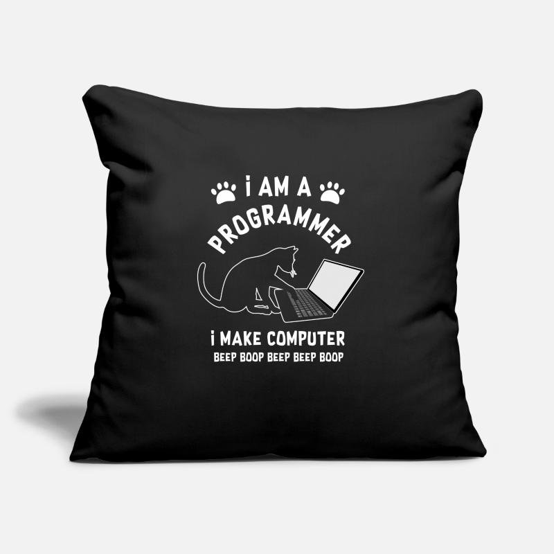 Programmeur Cat Programmeur ordinateur chat Housse de coussin décorative 45 x 45 cm