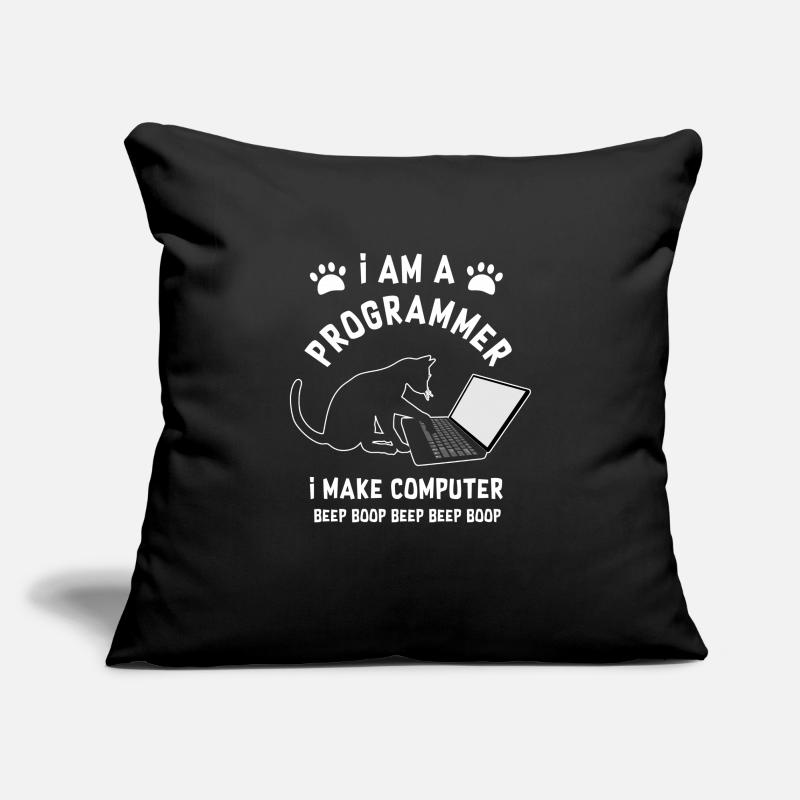Programmeur Cat Programmeur ordinateur chat Housse de coussin décorative 45 x 45 cm