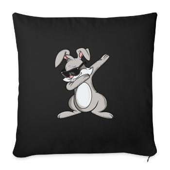 Dabbing Rabbit Sunglasses Easter Cool Gift - Sofa pillowcase 17,3'' x 17,3'' (45 x 45 cm) - black - Front