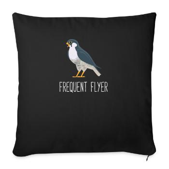 A Peregrine Falcon - is a Frequent Flyer - Sofa pillowcase 17,3'' x 17,3'' (45 x 45 cm) - black - Front