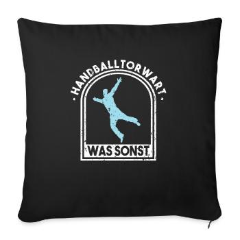 Handball handball de handball cadeau - Housse de coussin décorative 45 x 45 cm - noir - Devant