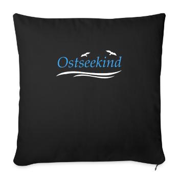 Ostsee Kind Küste Urlaub Strand Möwen Motiv - Sofakissenbezug 45 x 45 cm - Schwarz - Vorne