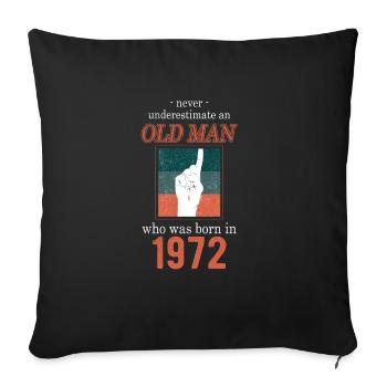 Birthday 1972 - Sofa pillowcase 17,3'' x 17,3'' (45 x 45 cm) - black - Front