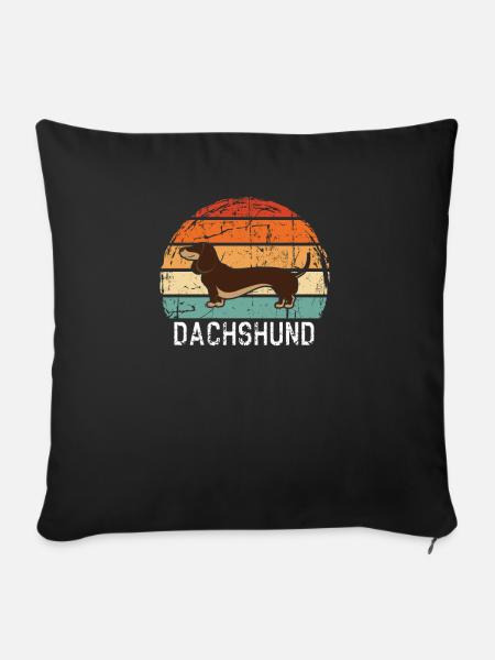 Dackel Dachshund - Sofakissenbezug 45 x 45 cm - Schwarz