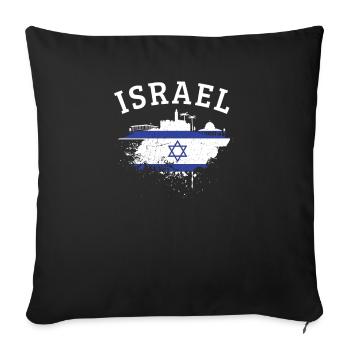 Israel - Sofa pillowcase 17,3'' x 17,3'' (45 x 45 cm) - black - Front