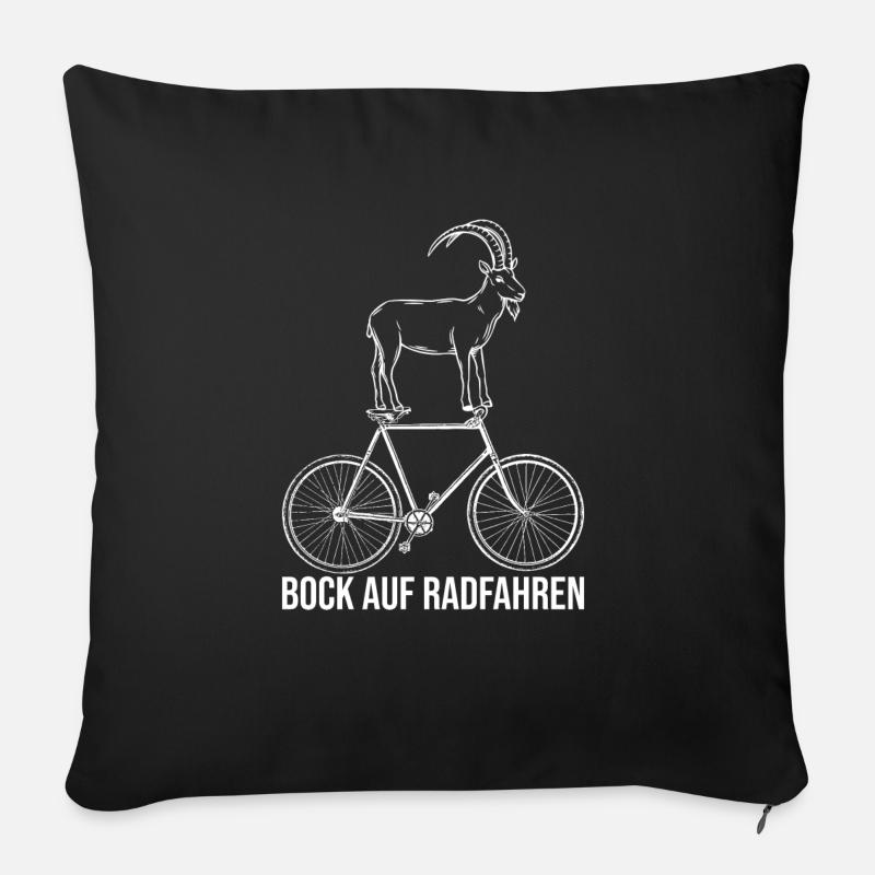 Bock auf Radfahren Fahrrad Rennrad MTB Radfahrer - Sofakissenbezug 45 x 45 cm - Schwarz