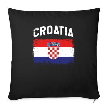 Croatia Croatia Hrvastka flag flag Croatian - Sofa pillowcase 17,3'' x 17,3'' (45 x 45 cm) - black - Front