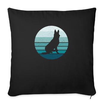 German Shepherd - Retro, Vintage Style - Sofa pillowcase 17,3'' x 17,3'' (45 x 45 cm) - black - Front