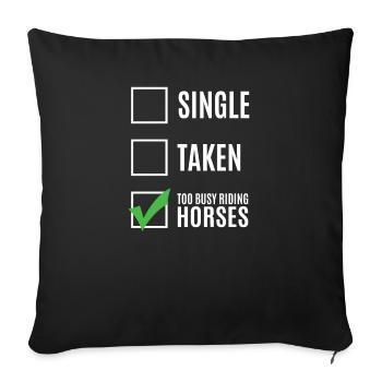 cheval - Housse de coussin décorative 45 x 45 cm - noir - Devant