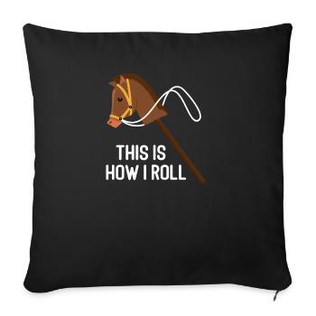 cheval - Housse de coussin décorative 45 x 45 cm - noir - Devant