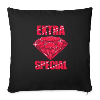 Stone - Extra Special Red Gem - Jewelry Shop - Sofa pillowcase 17,3'' x 17,3'' (45 x 45 cm) - black - Front